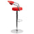 Contemporary Red Vinyl Adjustable Height Barstool With Arms And Chrome Base By Flash Furniture | Bar Stools | Modishstore - 2