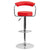 Contemporary Red Vinyl Adjustable Height Barstool With Arms And Chrome Base By Flash Furniture | Bar Stools | Modishstore - 4