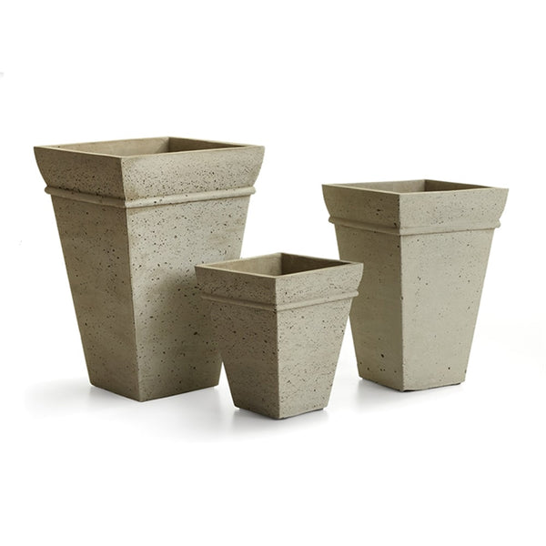 Concretelite Cailen Square Tall Pots “ Set of 3 By  Napa Home & Garden