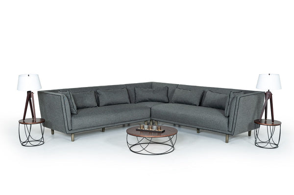 Vig Furniture Modrest Strang Modern Walnut & Black Round Coffee Table | Modishstore | Coffee Tables-4