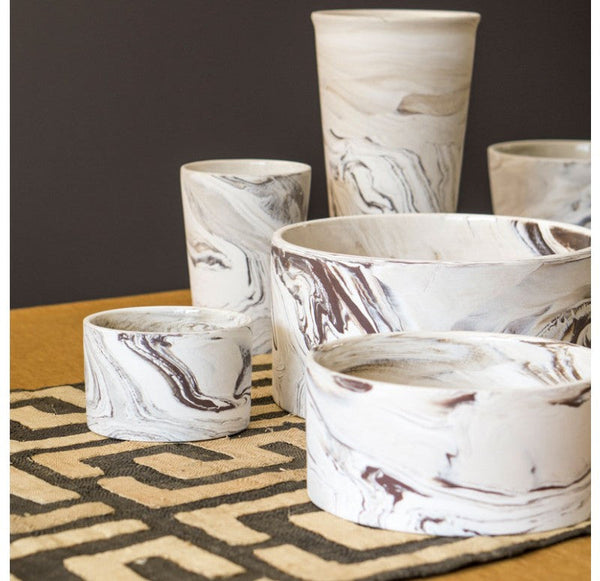 Agateware Cachepot - Set/3 | Planters, Troughs & Cachepots | Modishstore-2