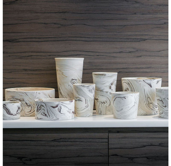 Agateware Cachepot - Set/3 | Planters, Troughs & Cachepots | Modishstore-4