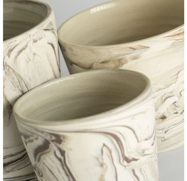 Agateware Cachepot - Set/3 | Planters, Troughs & Cachepots | Modishstore-3