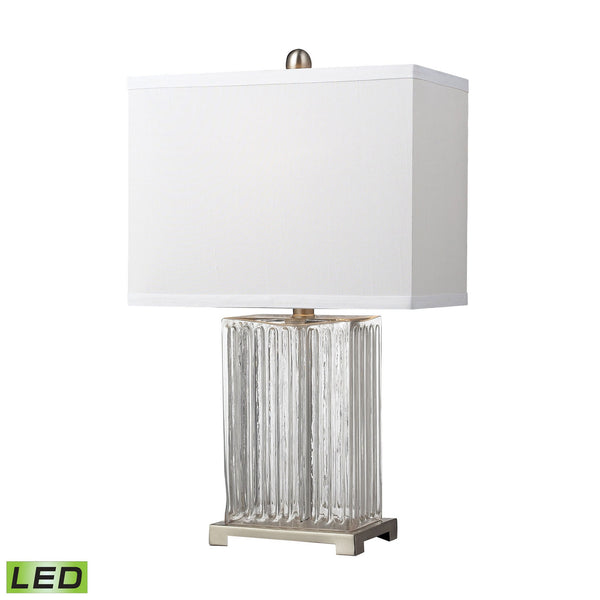 Dimond Lighting Ribbed Clear Glass Table Lamp in Brushed Steel Table Lamps, Dimond Lighting, - Modish Store