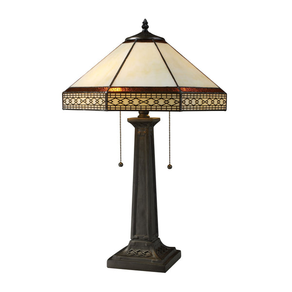 Dimond Lighting Stone Filigree 2 Light Table Lamp In Tiffany Bronze | Modishstore | Table Lamps