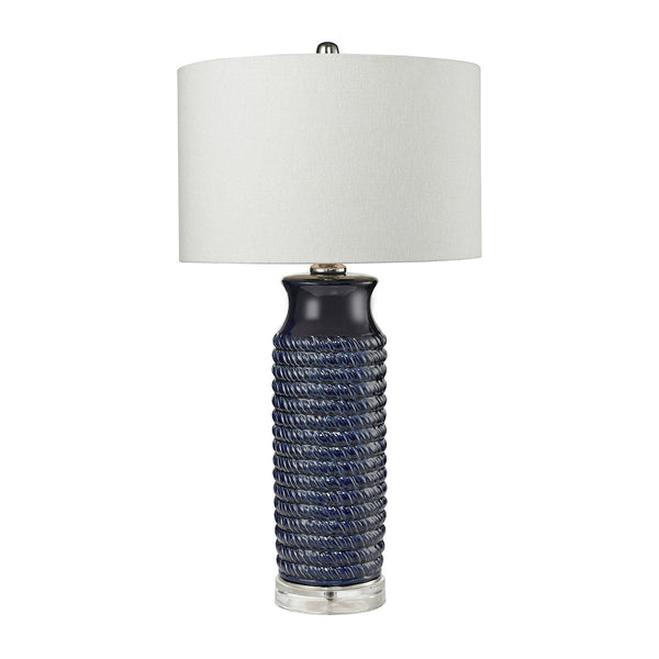 Dimond Lighting Wrapped Rope Ceramic Table Lamp in Navy Blue Table Lamps, Dimond Lighting, - Modish Store