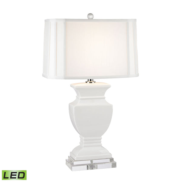 Dimond Lighting Ceramic Table Lamp in Gloss White And Crystal | Modishstore | Table Lamps