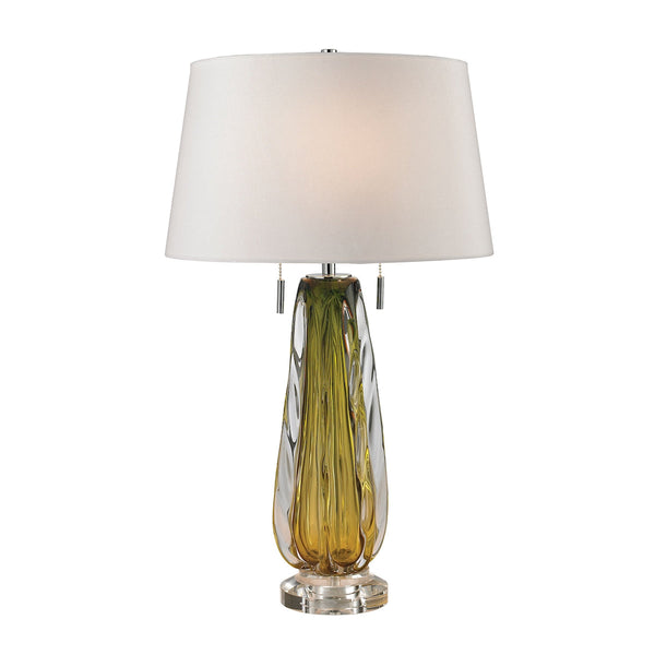 Dimond Lighting Modena Free Blown Glass Table Lamp - Green/White Table Lamps, Dimond Lighting, - Modish Store
