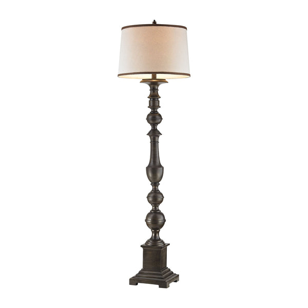 Dimond Lighting Leopold 1 Light Floor Lamp In Dark Stained Mahogany | Modishstore | Floor Lamps
