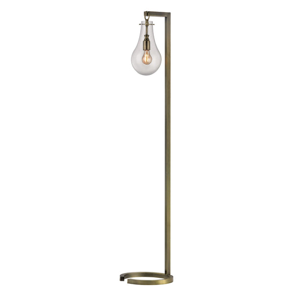 Dimond Lighting Antique Brass Floor Lamp With Clear Glass Shade | Modishstore | Floor Lamps
