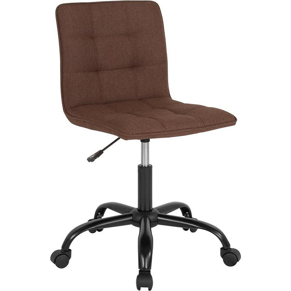 Sorrento Home And Office Task Chair In Brown Fabric By Flash Furniture | Office Chairs | Modishstore