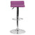 Contemporary Purple Vinyl Adjustable Height Barstool With Solid Wave Seat And Chrome Base By Flash Furniture | Bar Stools | Modishstore - 4