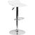 Contemporary White Vinyl Adjustable Height Barstool With Solid Wave Seat And Chrome Base By Flash Furniture | Bar Stools | Modishstore