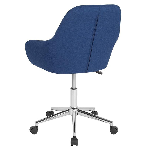 Cortana Home And Office Mid-Back Chair In Blue Fabric By Flash Furniture | Office Chairs | Modishstore - 3