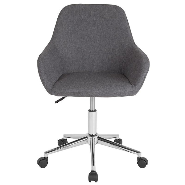 Cortana Home And Office Mid-Back Chair In Dark Gray Fabric By Flash Furniture | Office Chairs | Modishstore - 4
