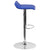 Contemporary Blue Vinyl Adjustable Height Barstool With Quilted Wave Seat And Chrome Base By Flash Furniture | Bar Stools | Modishstore - 2