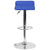 Contemporary Blue Vinyl Adjustable Height Barstool With Quilted Wave Seat And Chrome Base By Flash Furniture | Bar Stools | Modishstore - 4