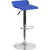 Contemporary Blue Vinyl Adjustable Height Barstool With Quilted Wave Seat And Chrome Base By Flash Furniture | Bar Stools | Modishstore