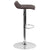 Contemporary Brown Vinyl Adjustable Height Barstool With Quilted Wave Seat And Chrome Base By Flash Furniture | Bar Stools | Modishstore - 2