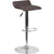 Contemporary Brown Vinyl Adjustable Height Barstool With Quilted Wave Seat And Chrome Base By Flash Furniture | Bar Stools | Modishstore