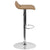 Contemporary Cappuccino Vinyl Adjustable Height Barstool With Quilted Wave Seat And Chrome Base By Flash Furniture | Bar Stools | Modishstore - 2