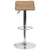 Contemporary Cappuccino Vinyl Adjustable Height Barstool With Quilted Wave Seat And Chrome Base By Flash Furniture | Bar Stools | Modishstore - 4