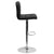 Contemporary Black Quilted Vinyl Adjustable Height Barstool With Chrome Base By Flash Furniture | Bar Stools | Modishstore - 2