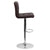 Contemporary Brown Quilted Vinyl Adjustable Height Barstool With Chrome Base By Flash Furniture | Bar Stools | Modishstore - 2