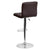 Contemporary Brown Quilted Vinyl Adjustable Height Barstool With Chrome Base By Flash Furniture | Bar Stools | Modishstore - 3