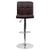 Contemporary Brown Quilted Vinyl Adjustable Height Barstool With Chrome Base By Flash Furniture | Bar Stools | Modishstore - 4