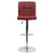 Contemporary Burgundy Quilted Vinyl Adjustable Height Barstool With Chrome Base By Flash Furniture | Bar Stools | Modishstore - 4