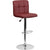 Contemporary Burgundy Quilted Vinyl Adjustable Height Barstool With Chrome Base By Flash Furniture | Bar Stools | Modishstore