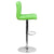 Contemporary Green Quilted Vinyl Adjustable Height Barstool With Chrome Base By Flash Furniture | Bar Stools | Modishstore - 2