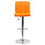Contemporary Orange Quilted Vinyl Adjustable Height Barstool With Chrome Base By Flash Furniture | Bar Stools | Modishstore - 4