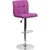 Contemporary Purple Quilted Vinyl Adjustable Height Barstool With Chrome Base By Flash Furniture | Bar Stools | Modishstore