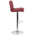 Contemporary Burgundy Vinyl Adjustable Height Barstool With Rolled Seat And Chrome Base By Flash Furniture | Bar Stools | Modishstore - 2