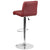 Contemporary Burgundy Vinyl Adjustable Height Barstool With Rolled Seat And Chrome Base By Flash Furniture | Bar Stools | Modishstore - 3