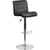 Contemporary Black Vinyl Adjustable Height Barstool With Rolled Seat And Chrome Base By Flash Furniture | Bar Stools | Modishstore