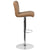 Contemporary Cappuccino Vinyl Adjustable Height Barstool With Rolled Seat And Chrome Base By Flash Furniture | Bar Stools | Modishstore - 2