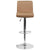 Contemporary Cappuccino Vinyl Adjustable Height Barstool With Rolled Seat And Chrome Base By Flash Furniture | Bar Stools | Modishstore - 4