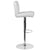 Contemporary White Vinyl Adjustable Height Barstool With Rolled Seat And Chrome Base By Flash Furniture | Bar Stools | Modishstore - 2