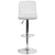 Contemporary White Vinyl Adjustable Height Barstool With Rolled Seat And Chrome Base By Flash Furniture | Bar Stools | Modishstore - 4