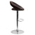 Contemporary Brown Vinyl Rounded Orbit-Style Back Adjustable Height Barstool With Chrome Base By Flash Furniture | Bar Stools | Modishstore - 2