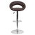 Contemporary Brown Vinyl Rounded Orbit-Style Back Adjustable Height Barstool With Chrome Base By Flash Furniture | Bar Stools | Modishstore - 4