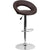 Contemporary Brown Vinyl Rounded Orbit-Style Back Adjustable Height Barstool With Chrome Base By Flash Furniture | Bar Stools | Modishstore