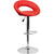 Contemporary Red Vinyl Rounded Orbit-Style Back Adjustable Height Barstool With Chrome Base By Flash Furniture | Bar Stools | Modishstore
