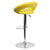 Contemporary Yellow Vinyl Rounded Orbit-Style Back Adjustable Height Barstool With Chrome Base By Flash Furniture | Bar Stools | Modishstore - 3