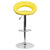 Contemporary Yellow Vinyl Rounded Orbit-Style Back Adjustable Height Barstool With Chrome Base By Flash Furniture | Bar Stools | Modishstore - 4