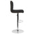 Bellagio Contemporary Adjustable Height Barstool With Accent Nail Trim In Black Fabric By Flash Furniture | Bar Stools | Modishstore - 2