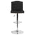 Bellagio Contemporary Adjustable Height Barstool With Accent Nail Trim In Black Fabric By Flash Furniture | Bar Stools | Modishstore - 4